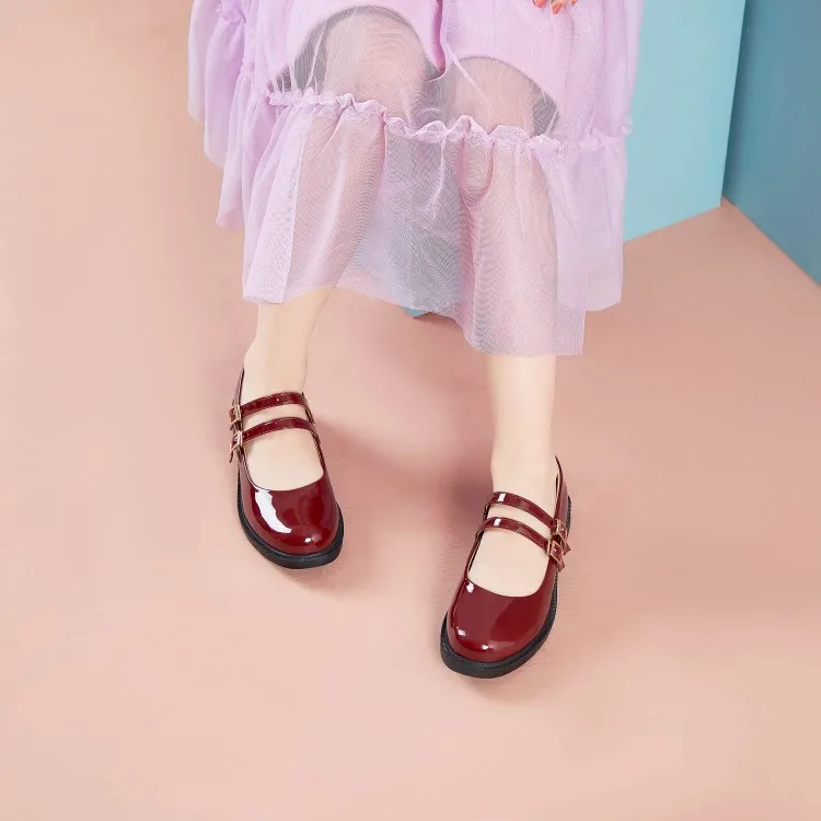 
Spring new low-heeled small leather shoes children princess shoe buckle belt fashion European and American wholesale 