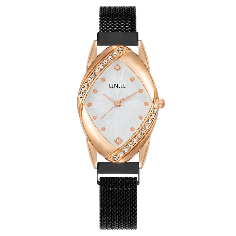 Luxury Diamond Women Fashion Watches Retro Simple Ladies Quartz Wristwatches Simple Crystal Magnetic Mesh Female Watch Clock