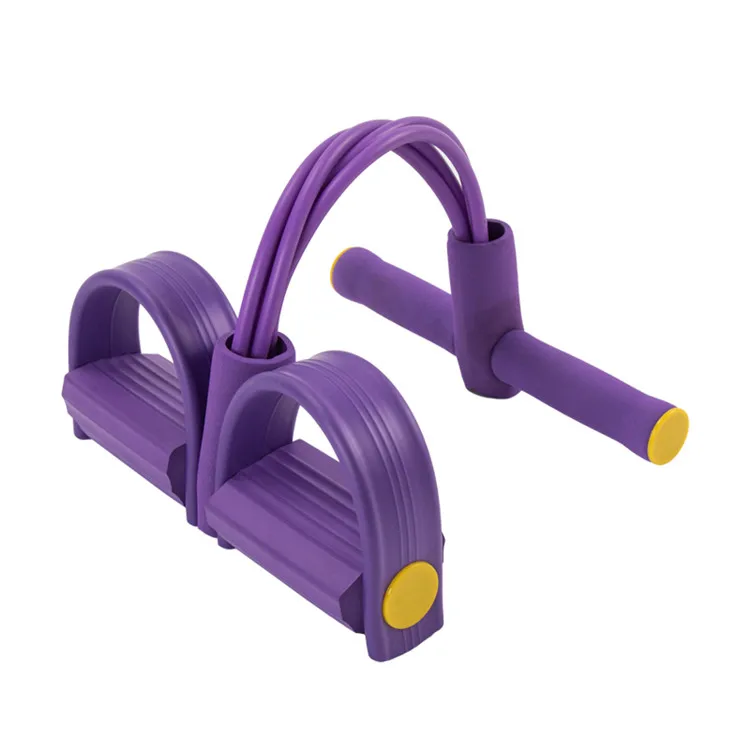 2-tube Abdominal Fitness Sit-ups Strength Trainer Indoor Exercise Foot Pedal Pull Rope