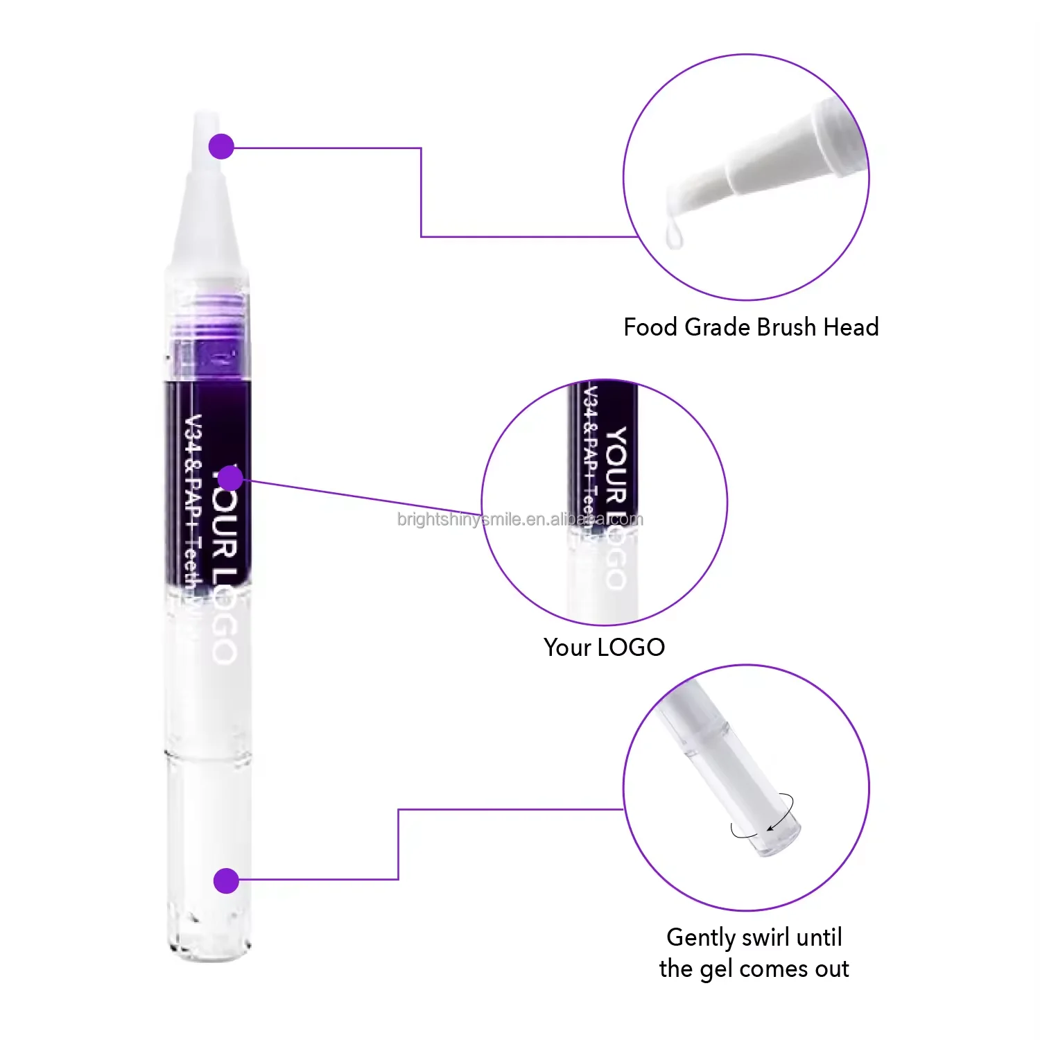Best Selling Wholesale  Genuine V34 Teeth Whitening Pen Trending Purple Teeth Whitening Products