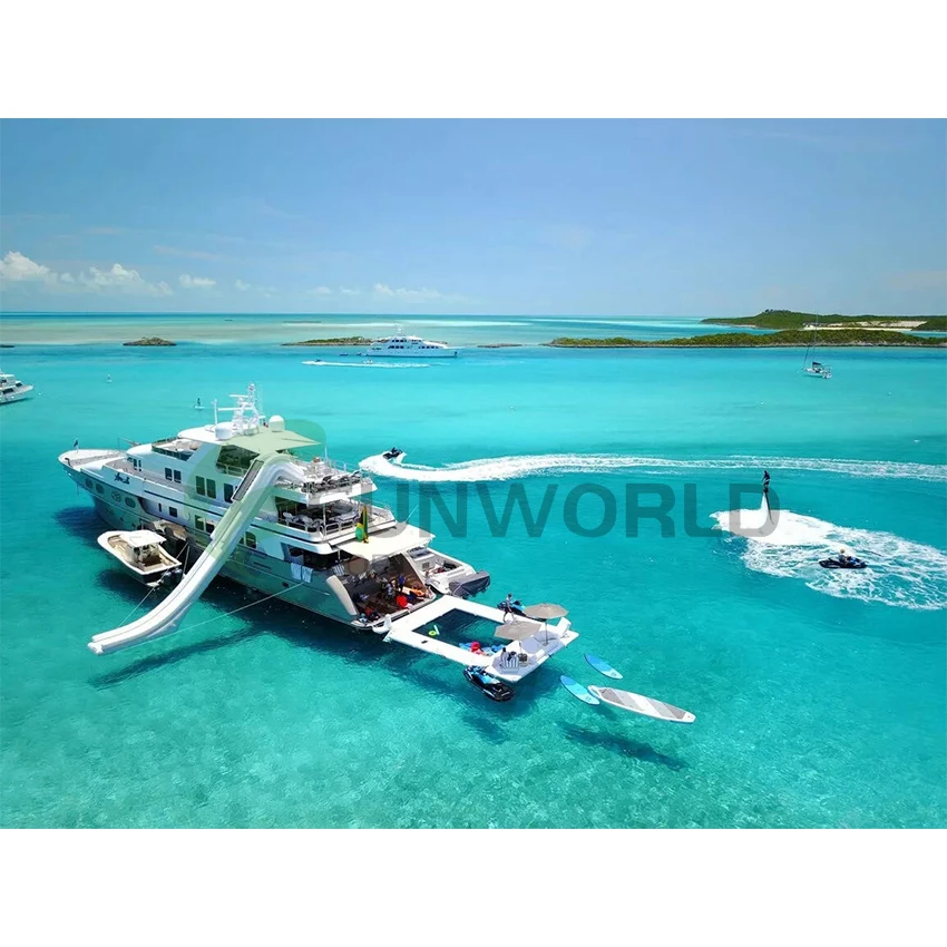 Wholesale Hot selling  Inflatable Yacht Floating Beach Ocean Sea Swimming Pool Floating Pool For Yacht