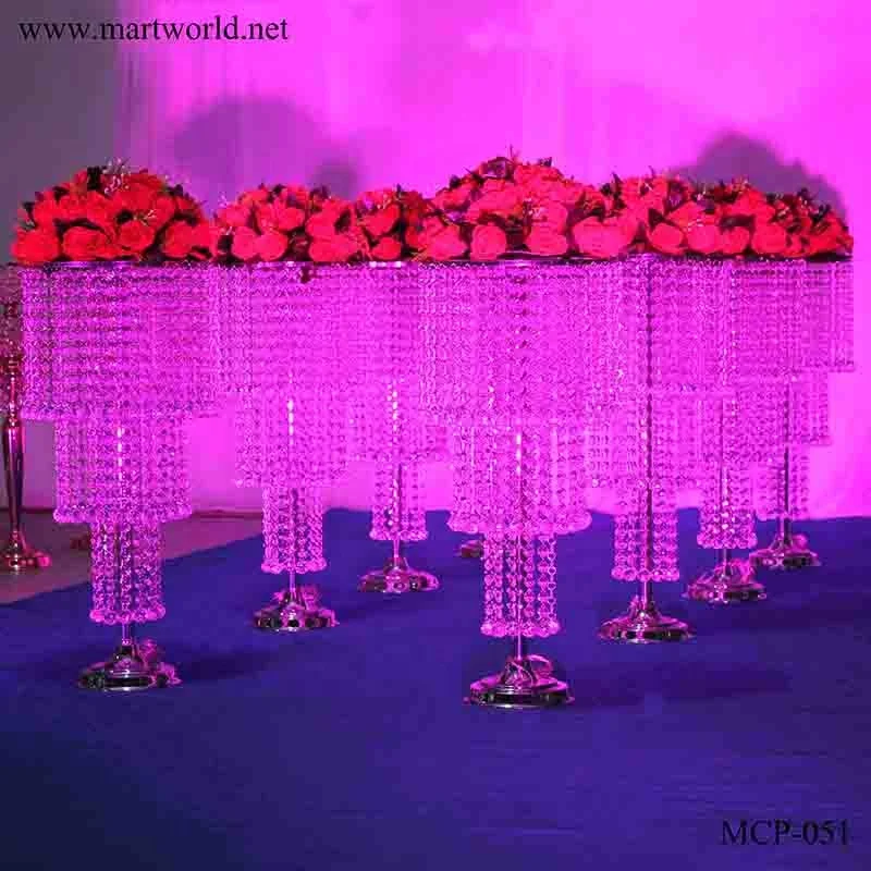 
handmade metal wedding flower stand hanging crystal beads table centerpiece decoration for bridal shower birthday party(MCP-051) 