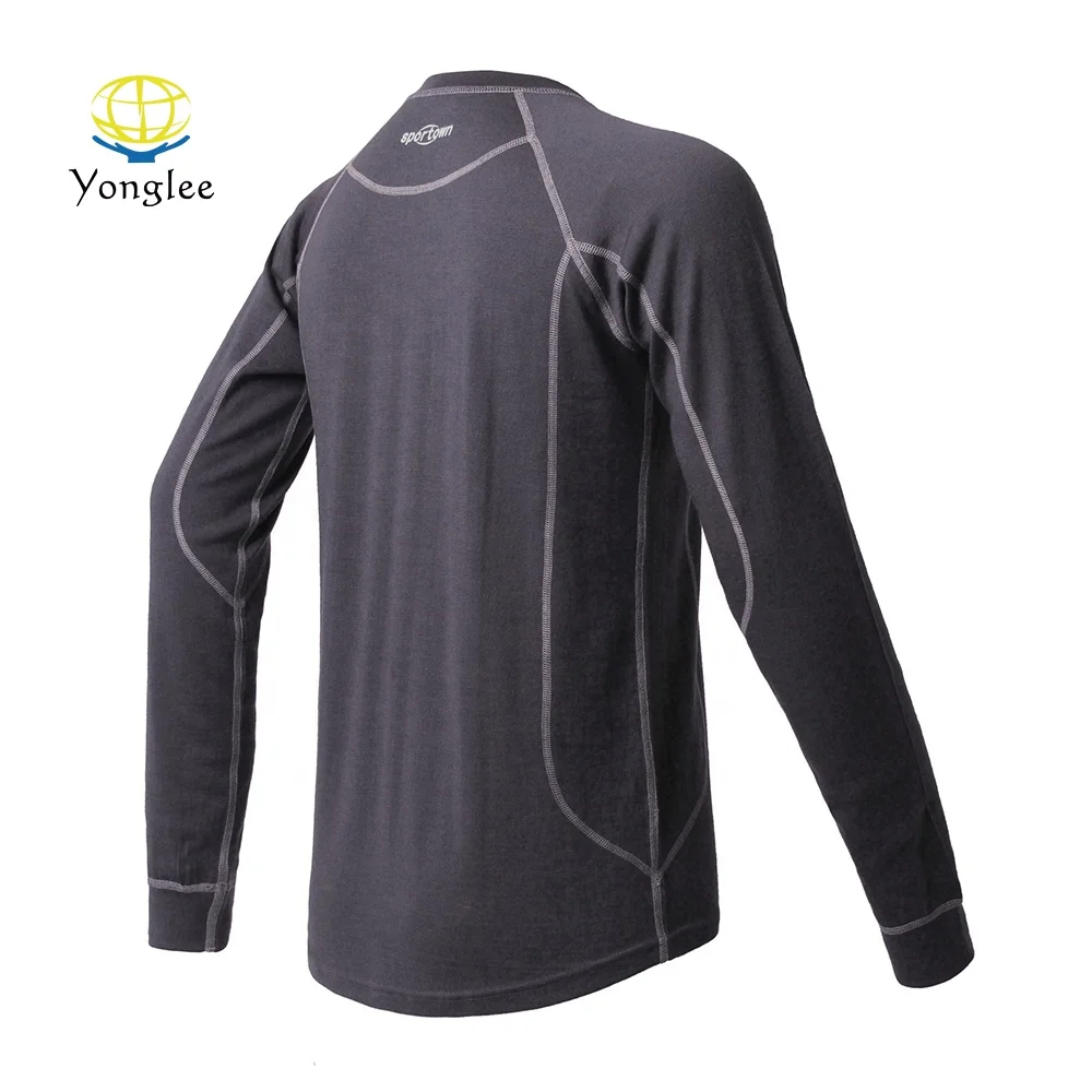 
Custom Super Comfortable Long Sleeve Mens Merino Wool Base Layer 