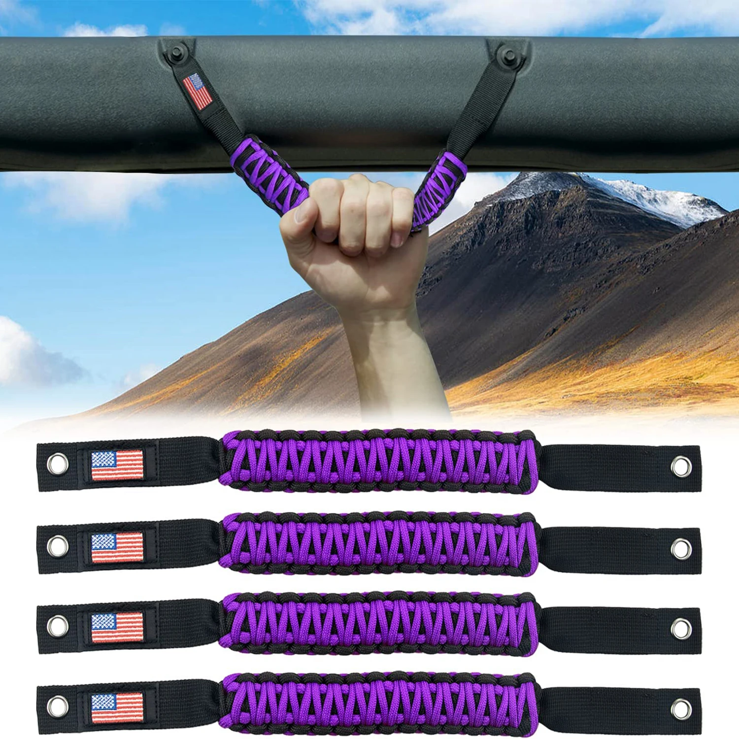 Wholesale Handmade Car Grip Paracord Handle Grab Durable Accessory for Hiking & Outdoor activity