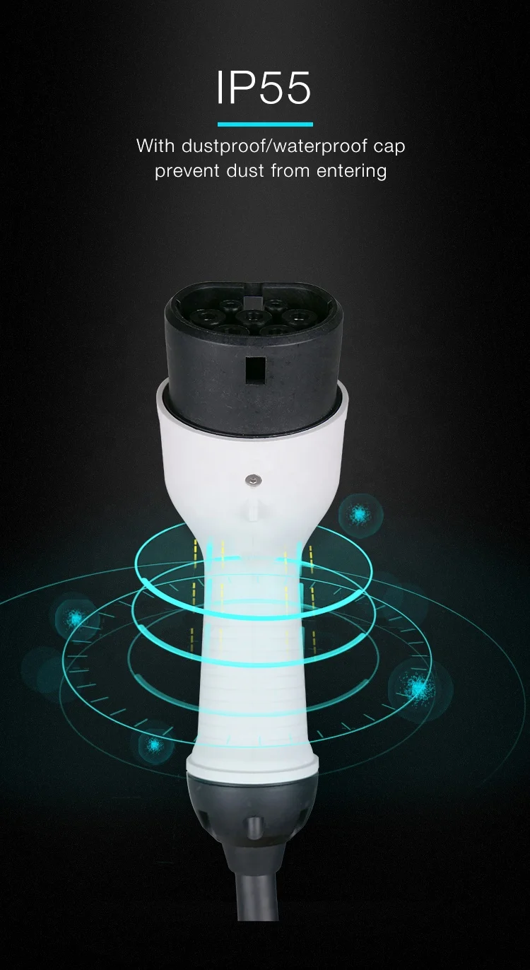 Bluesky three phase 32A 480Vac IEC 62196 AC CCS Type 2 cable 3.5 meters IP55 ev charging gun