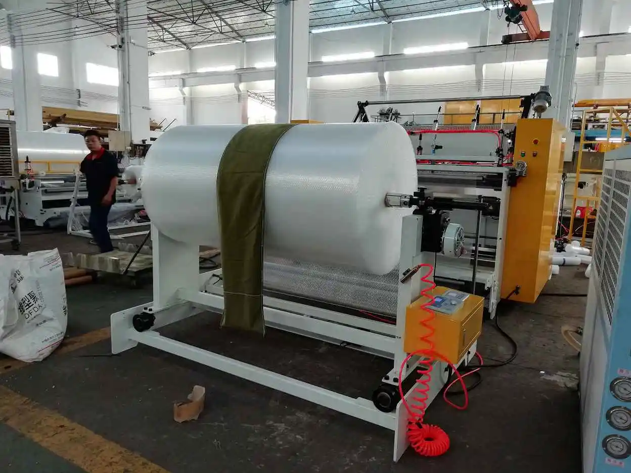 automatic air bubble film wrap epe foam slitting coreless rewinder