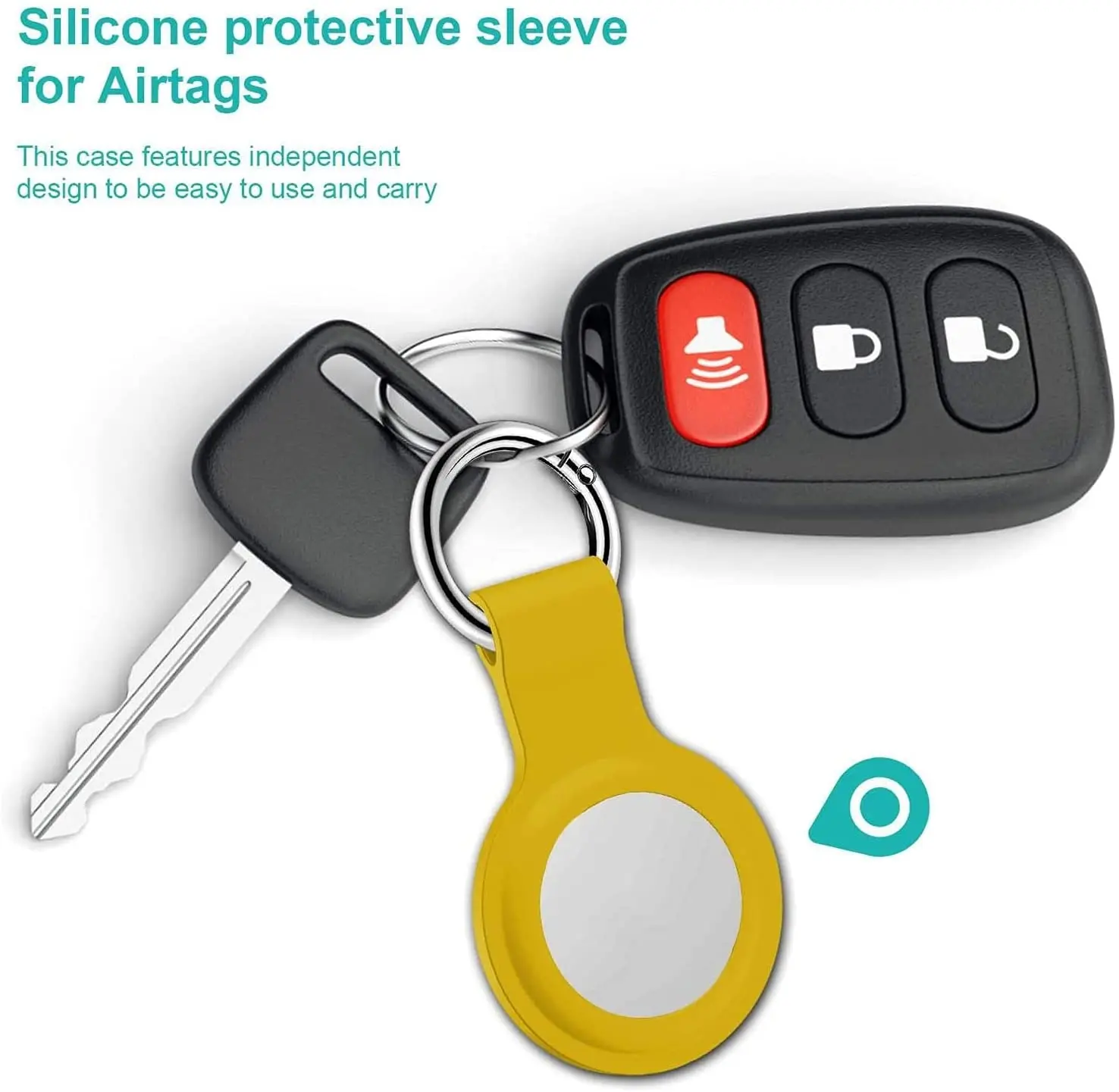 
wholesale gps protective cute design printed dog waterproof pet tracker clip ring leather silicone airtags case 