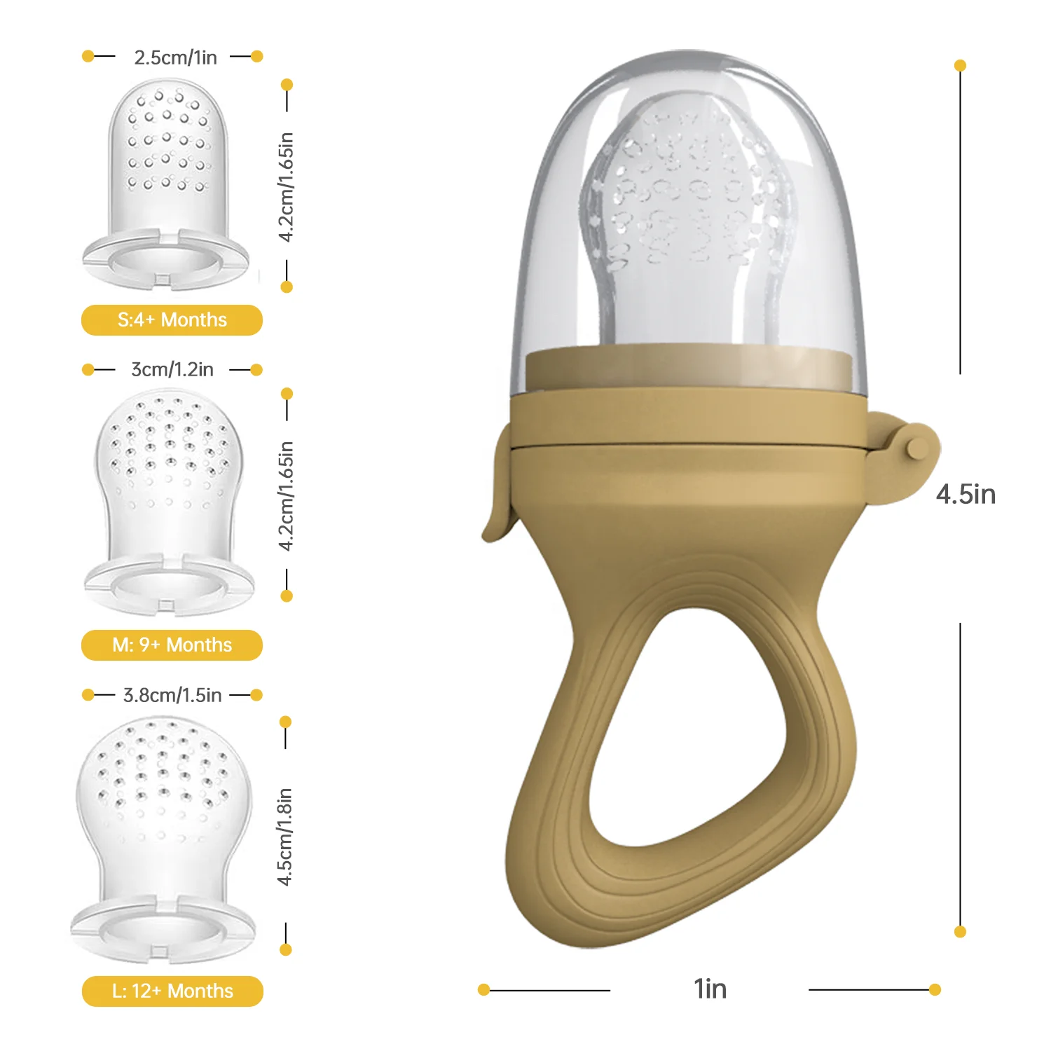 Newborn Food Grade Silicone Feeder Kits Infant Food Dispensing Spoon With Cover Fruit Pacifier BPA Free Baby Fruit Feeder
