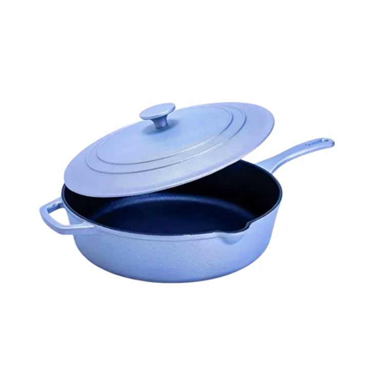Household Items Enamel Cast Iron Cookware Skillets Fry Saute Pan With Lid Non-stick Pots