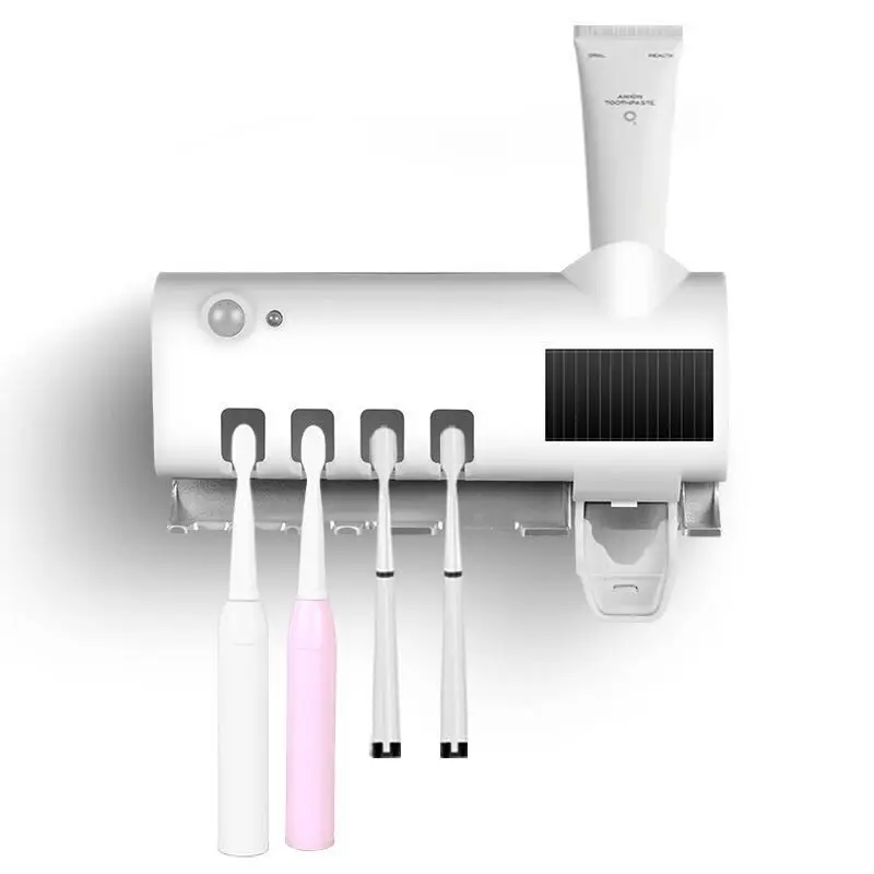 Smart Sensor Ultraviolet toothbrush sterilizer punch-free wall-mounted disinfection shelf toothbrush holder