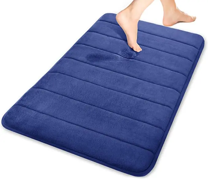 Factory Wholesale Glannel Memory Foam Bathroom Absorbent Floor Mat Non-slip Mat Bedroom Door Rug