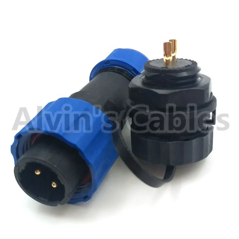 SD13 IP68 2 pin waterproof and dustproof connector male plug female socket LED power cord auto connector