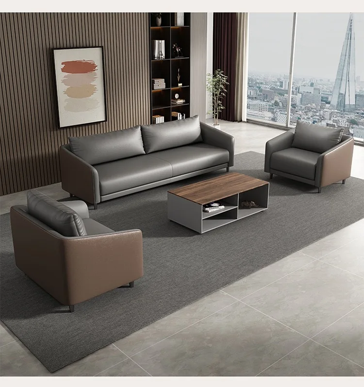 Chuang yue Modern Style Chesterfield Leather Office Sofa Set for School and Reception China Manufacturer Lounge Chair Sofas