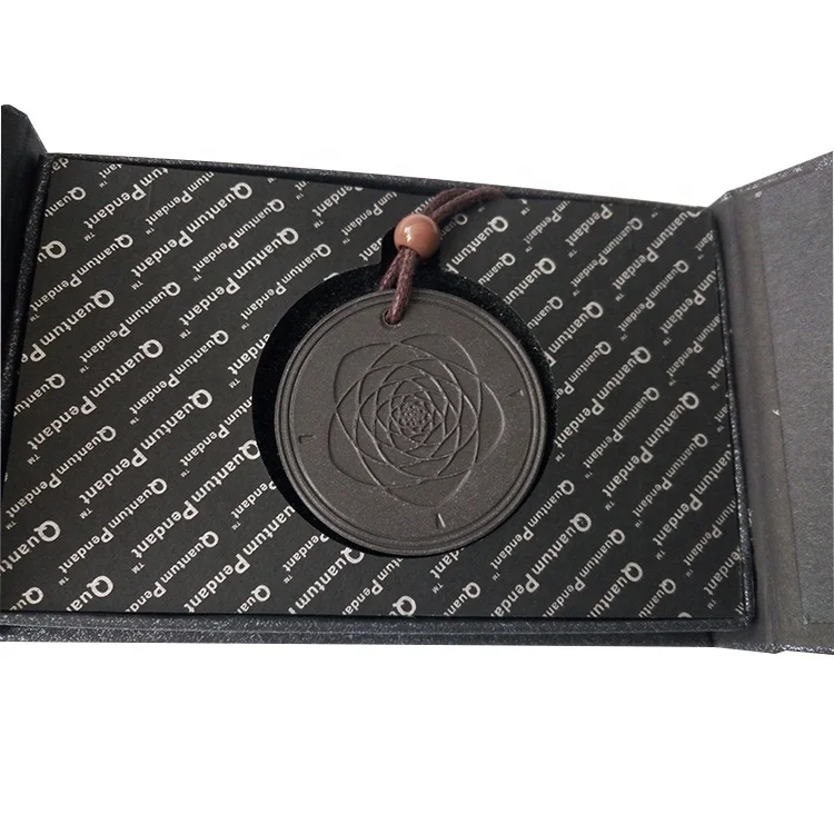 Ebuty Flower of Life Quantum Science Lava Stone Necklaces Scalar Energy Pendants with Tourmaline Charms Bio Energy