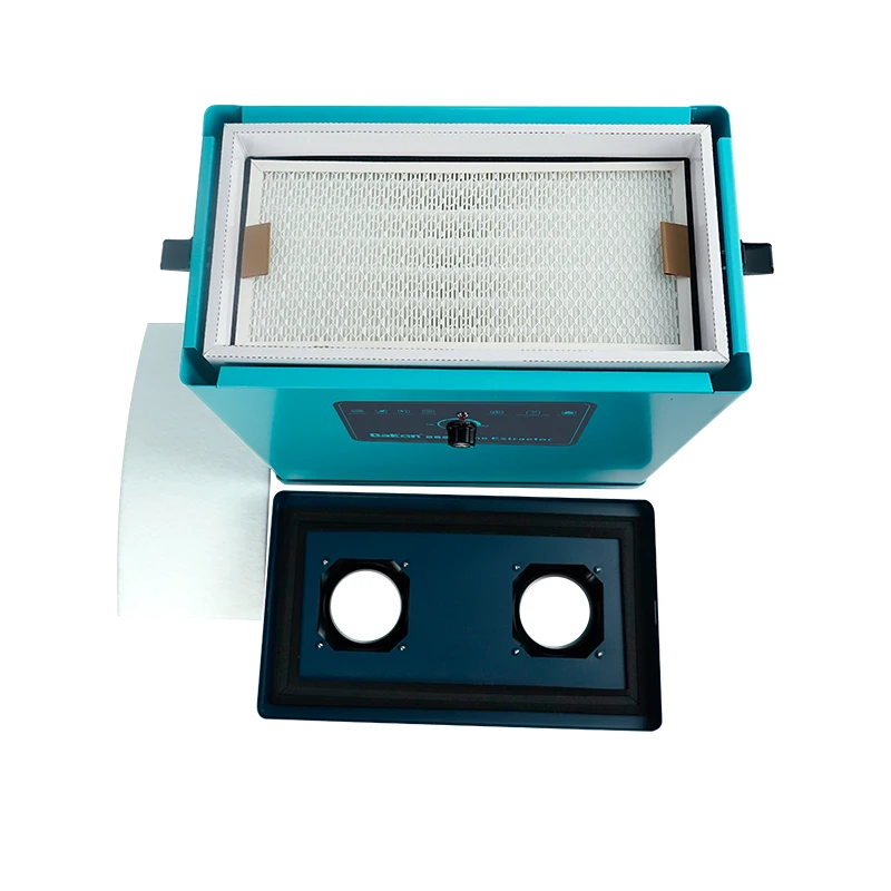 Bakon 180W industrial exhaust hood laser engraving exhaust extractor with double arms