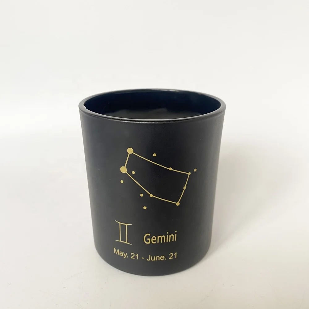Custom Wholesale candle wax birthday pillar scented luxury candles bulk outdoor cheap Aromatherapy black custom Gemini candles