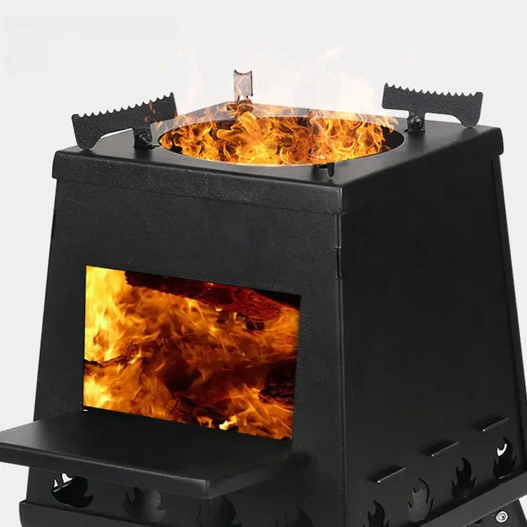 Углеродистая нержавеющая сталь открытый кемпинг сжигание древесины Складная дрова горелка Портативный