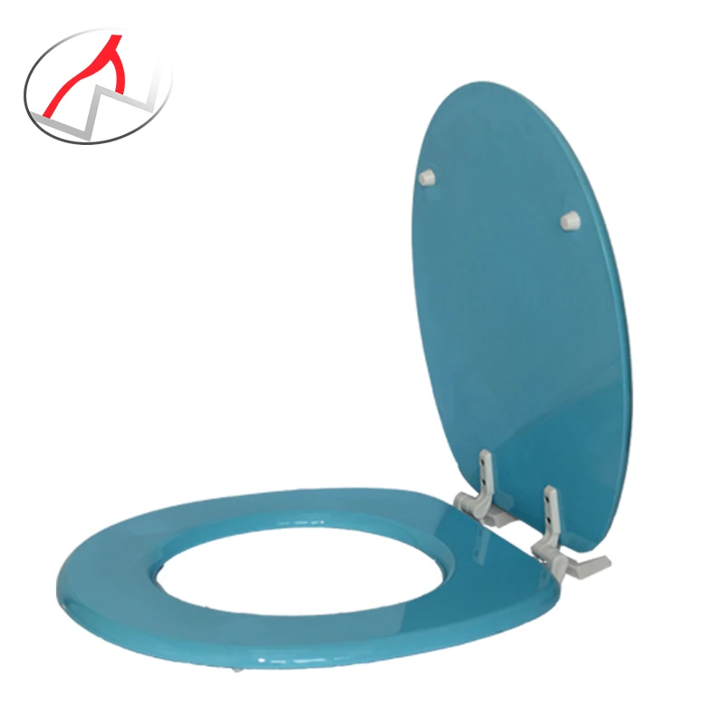 customized modern pink colored MDF toilet seat with plastic hinges