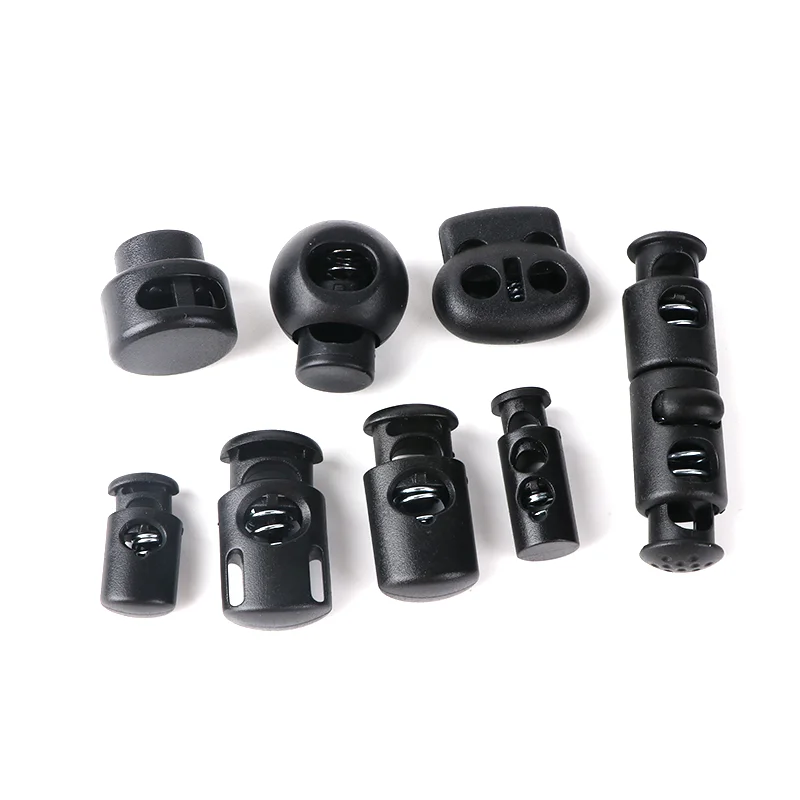 Adjustable Plastic Rope Buckle Cord Locks Drawstring Elastic End Spring Stopper Cord Toggle For Garments