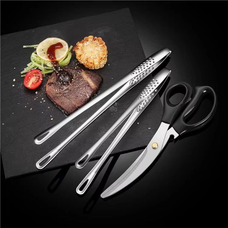 Kitchen Scissors Shears Korean Barbecue Scissors Stainless Steel Multi-Function Bottle Opener Home Commercial Use