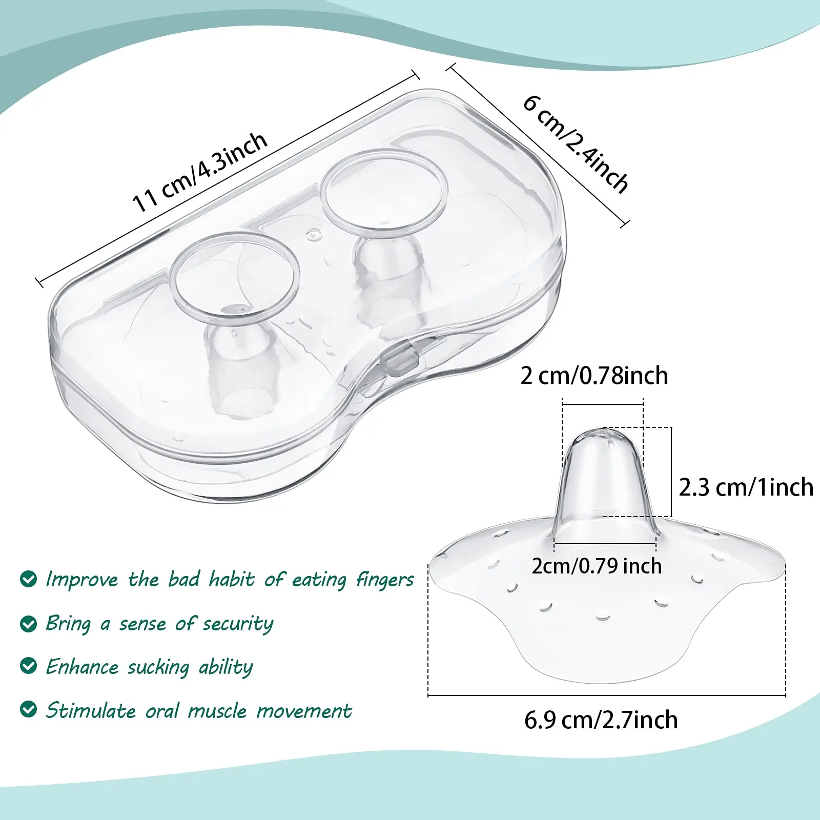 Food Grade Breastfeeding Silicone Nipple Shield with case holder container nipple protector Protection