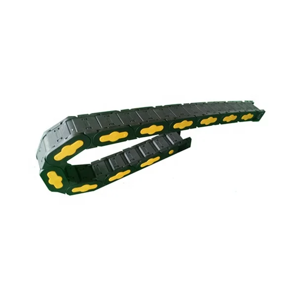 Black & Yellow  Bridge Type Open Type Plastic Drag Chain For CNC Machine