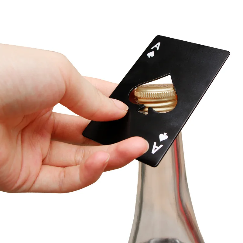 Personalized Metal Credit Card Bottle Opener Poker Stainless Steel Beer Bottle Opener for Wallet and Pocket