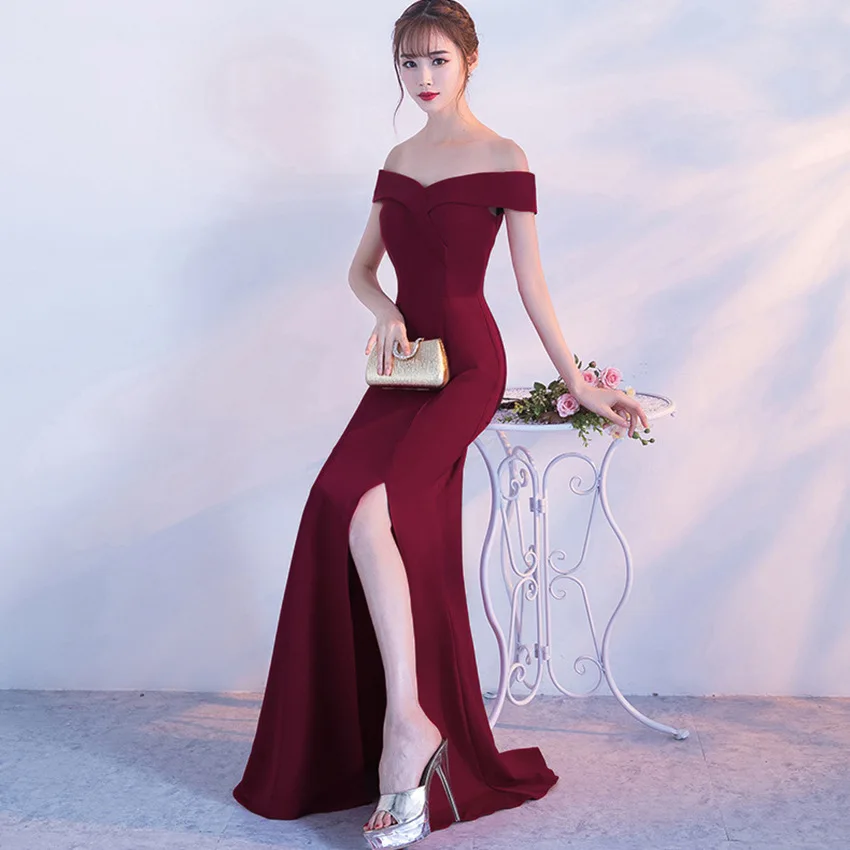 2021 New Banquet Elegant One shoulder Mermaid host graduation plus size sequin vestidos elegantes para mujer long evening dress