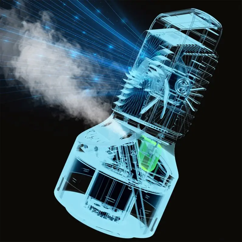 New Water Cube Humidification Fan USB Rechargeable Mini Air Conditioner Fan Double Spray Air Cooler Small Air Conditioner