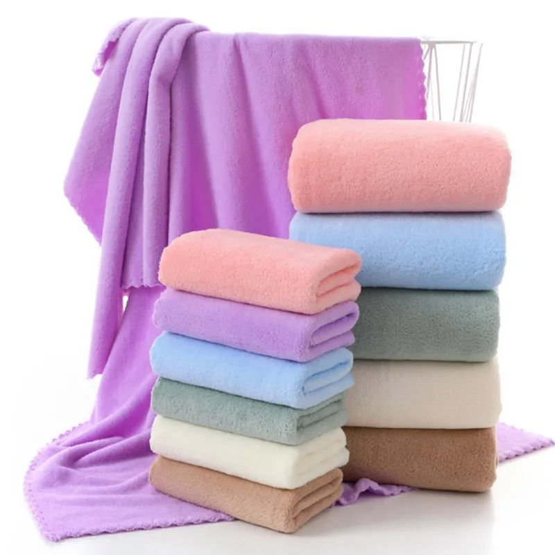 Hot selling Adult coral fleece thickened bath towel microfiber absorbent quick-drying bath towel