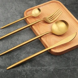 High Quality gold plated cutlery sets,18/10 Stainless Steel colored flatware sets