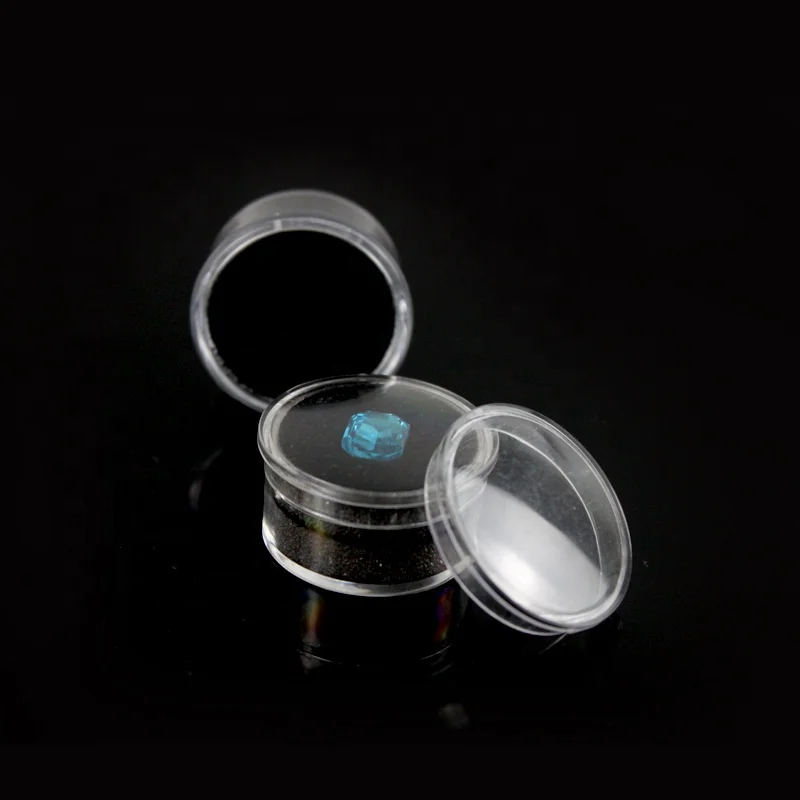 Hot-sale circular small plastic box for gemstone boxes diamond display jewelry case jewellery storage box