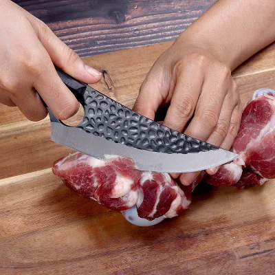 
Low MOQ High hardness blade handmade hammer carving knife for pig cattle sheep slaughtering 
