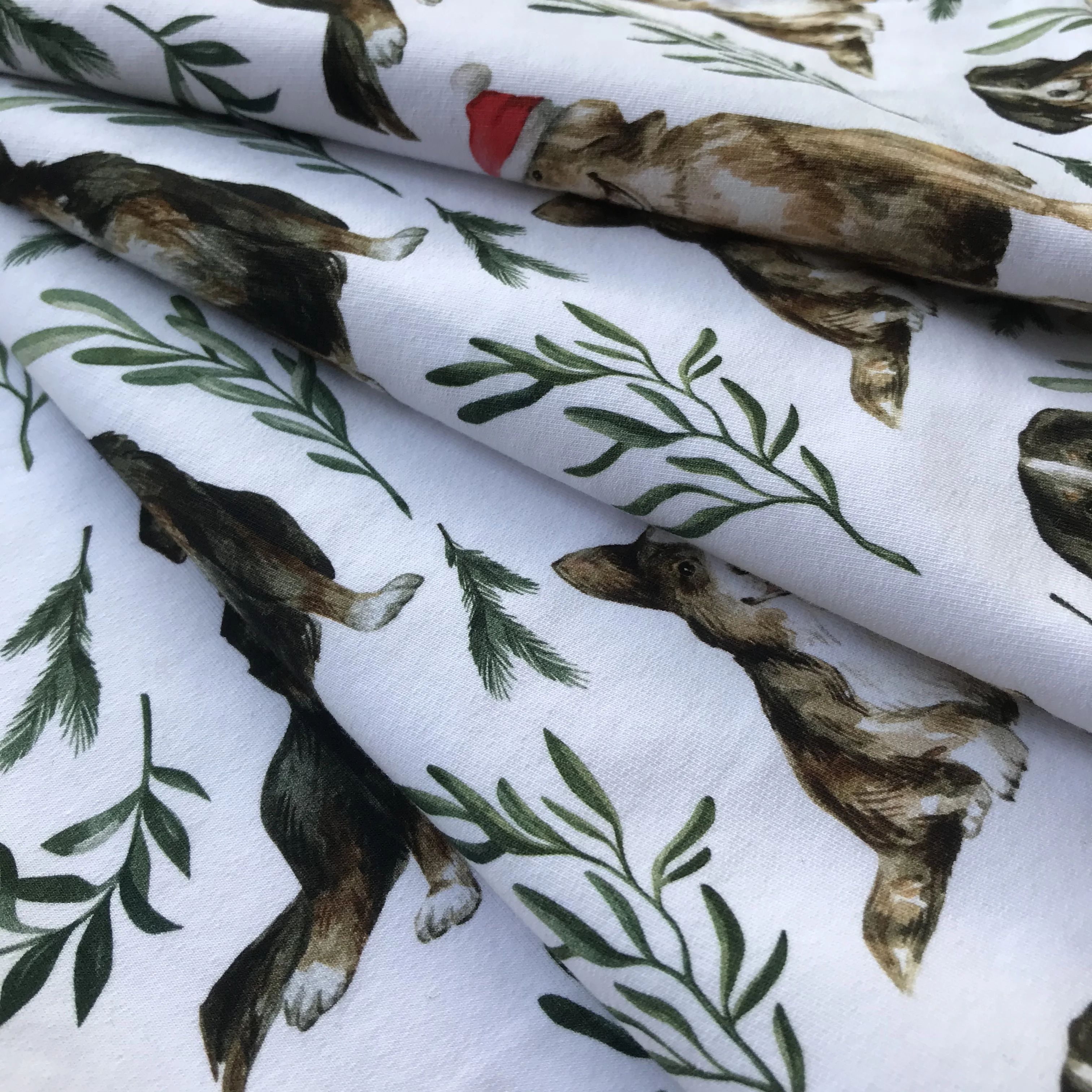 NO MOQ Custom Digital Printing Factory Soft 280G Cotton French Terry Jersey Baby Print Stretch Fabric