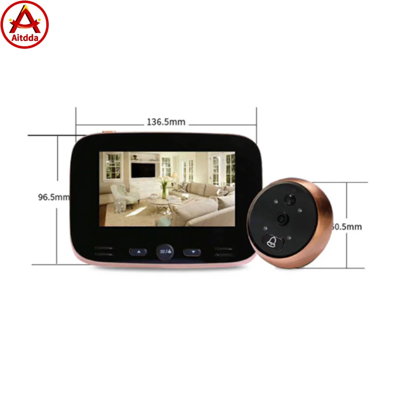 Aitdda ATD-N84MY 4.3 inch Screen 2.0MP Security Camera No Disturb Peephole Viewer Doorbell Support 32GTF Card and Night Vision