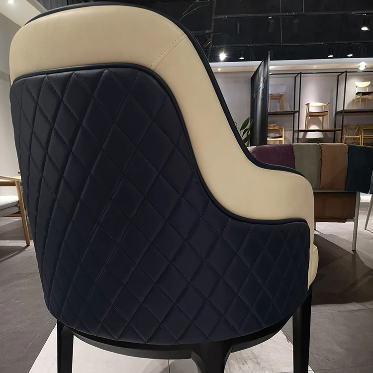 
High Density Sponge Custom PU Fabric Reception Modern Dining Hotel Chairs 