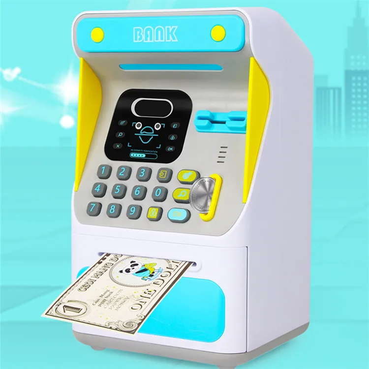Intelligence Cash Box Piggy Bank Money Fingerprint ATM Machine For Children Digital Coins Cash Saving Safe Deposit Toy Kids Gift