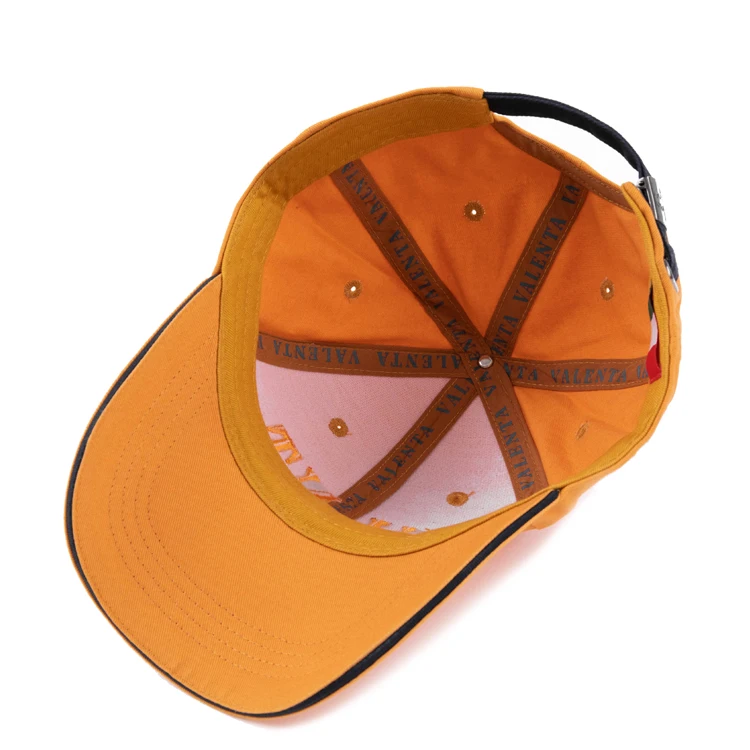 Cheap Price Custom Made Baseball Caps 6 Panel Polyester Cotton Simple Style Yellow 3D Embroidery Customied Unisex With Metal Str