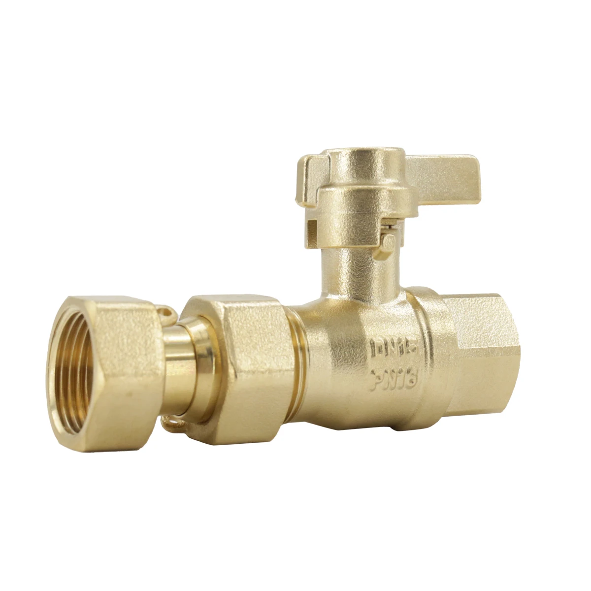 BMAG OEM & DOM DN15 PN16 Straight type Brass Lockable Ball Valve Water Meter Valve WIth Extension Part