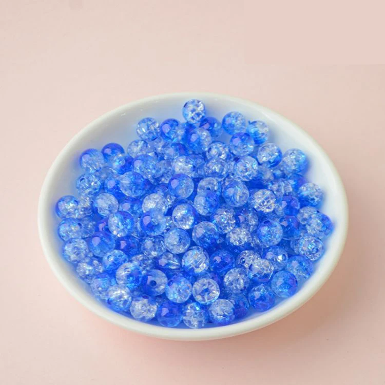 8mm 10mm 12mm Transparent Acrylic Cracked Beads Multi Colors Round for Bracelet Making 500g//bag