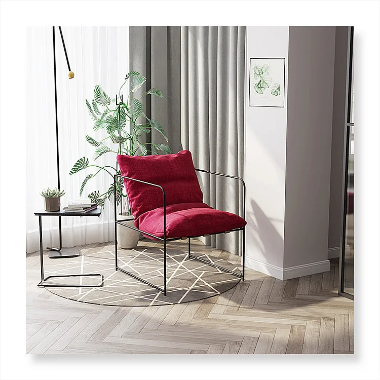 Дизайнерский диван-стул для отдыха бархатное кресло из сгоретого хлопка оранжевого цвета современная мебель дома