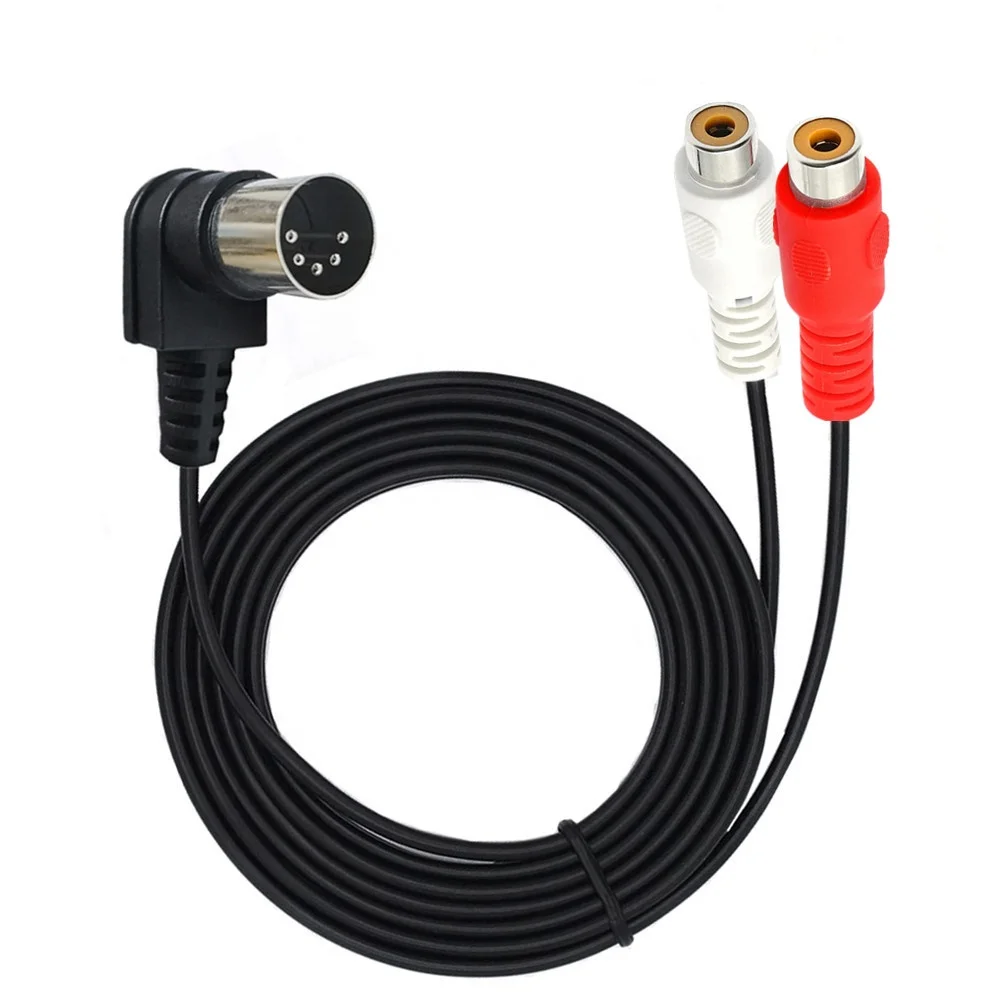 90 Degree Angle MIDI Din 5 Pin Male to 2 RCA Female Audio Cable for Bang & Olufsen, Naim, Quad.Stereo Systems