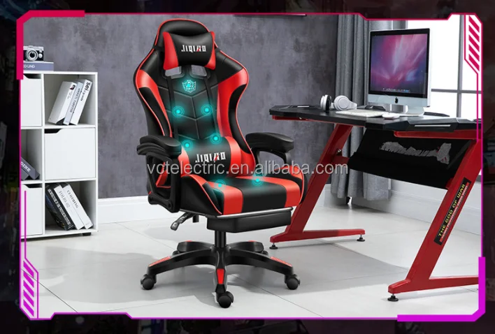 Home Office Computer Desk Z Shaped Large Gaming Chair and Table Set Gaming Table Rgb Massage Music Play Function PC Gamer