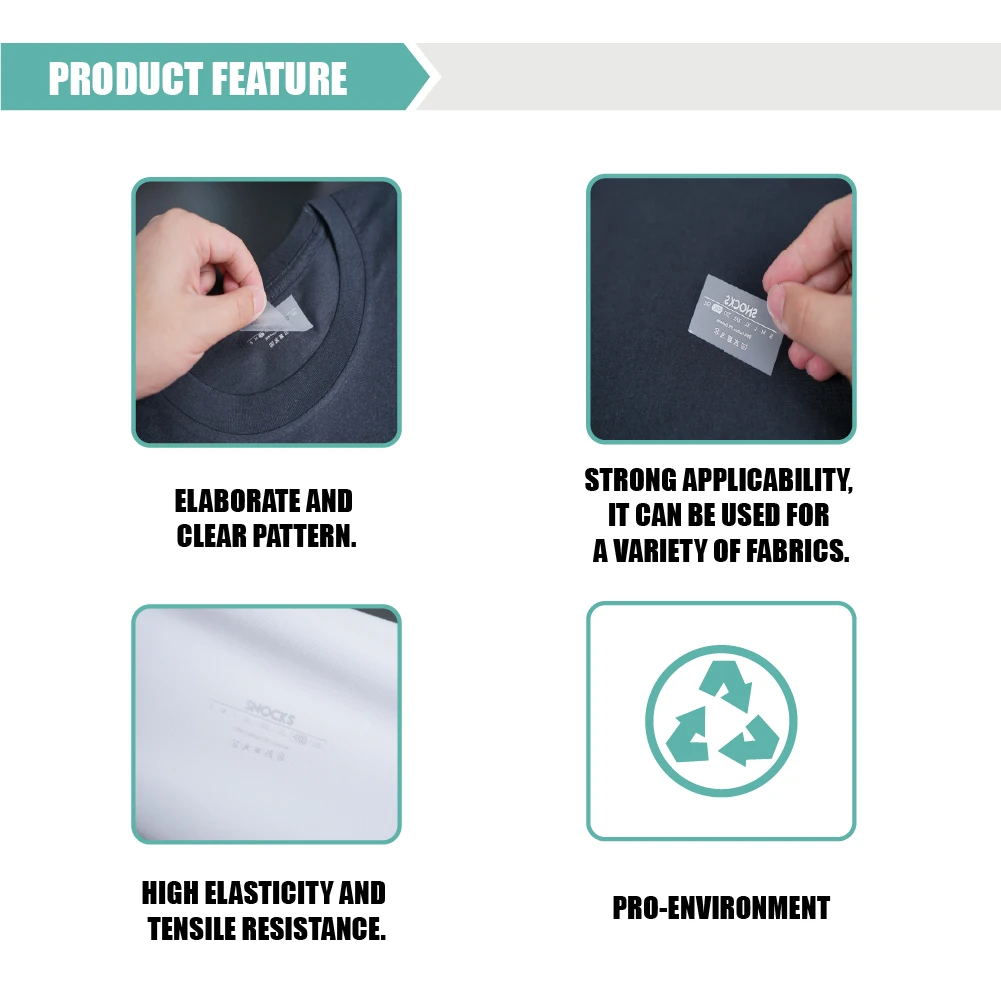 Custom private clothing design logo print woven label for heat transfer