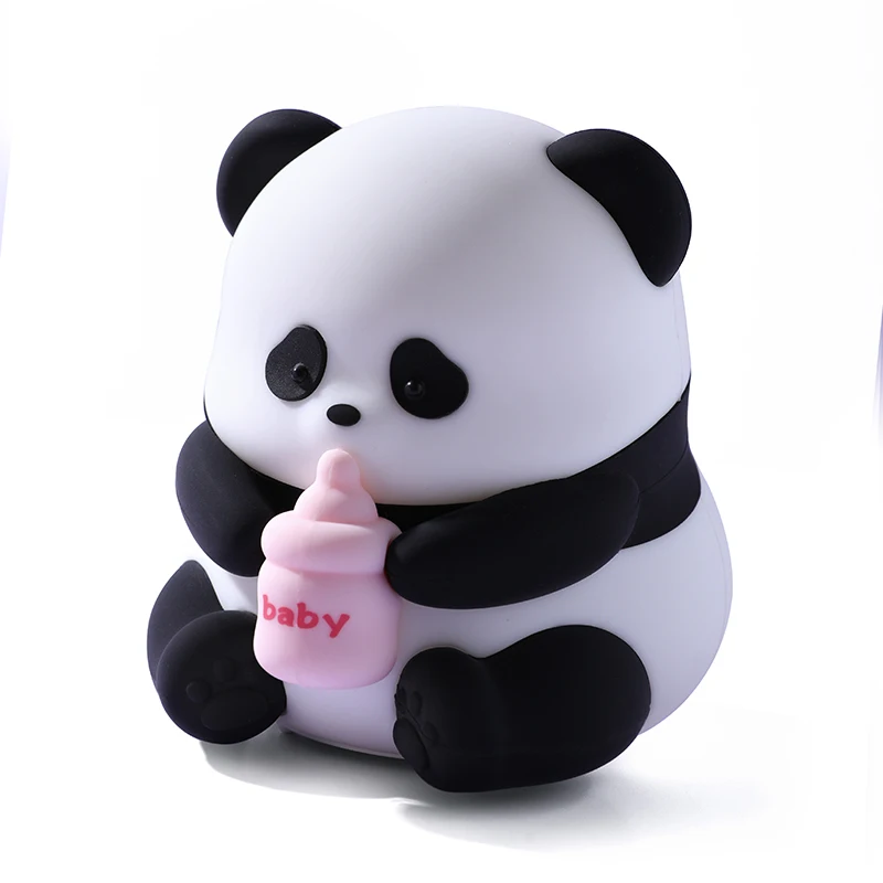 New design wholesale hot sale led rgb light silicon multicolor silicone night light lamp panda