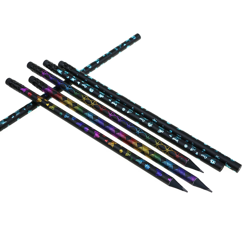 Wholesale Beautiful Body Standard Pencils High Quality Black Wood Pencil Custom HB Pencils for School