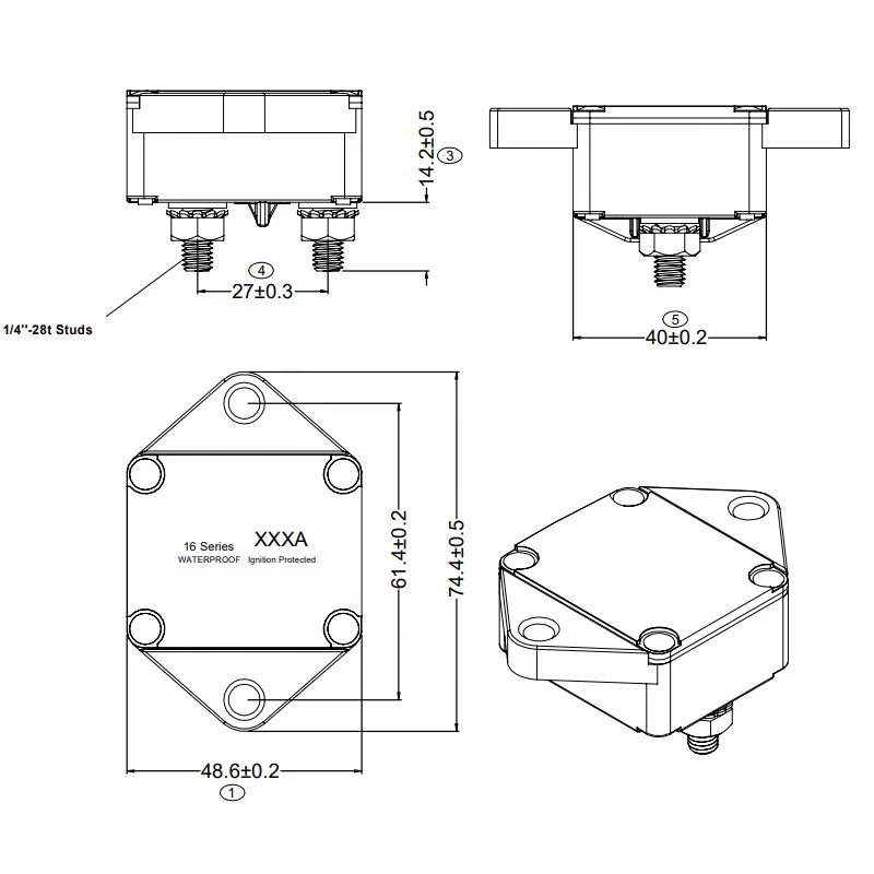 150 Marine Circuit Breaker Reset Fuse caravan manual reset DC 48V High quality circuit breakers