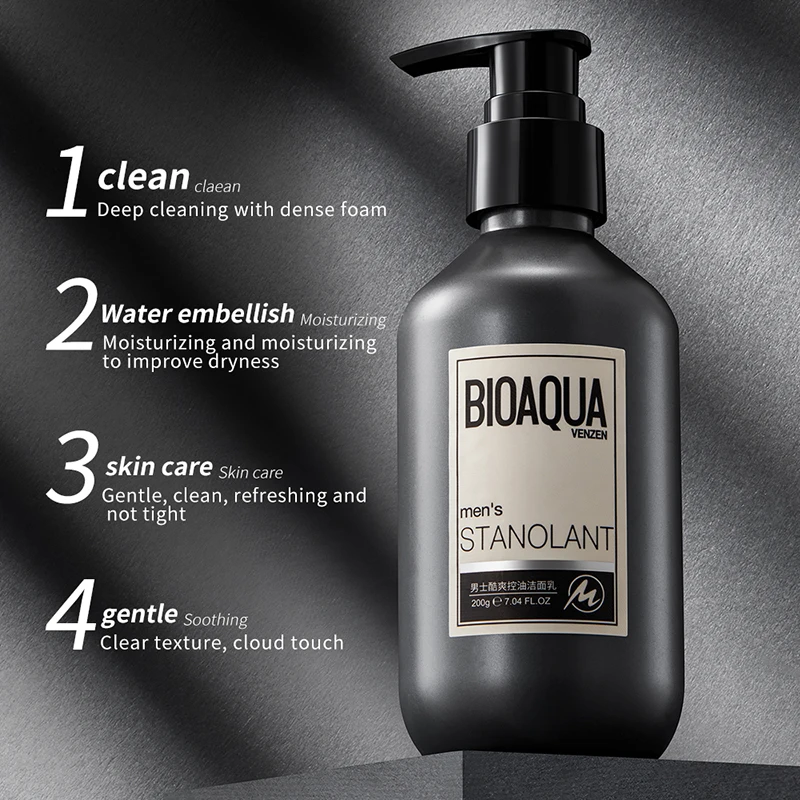 ODM BIOAQUA Cleansing Men Face Wash Deep Cleansing Foam Moisturizing Facial Cleanser for Men Skin Care Manufacturer 200g