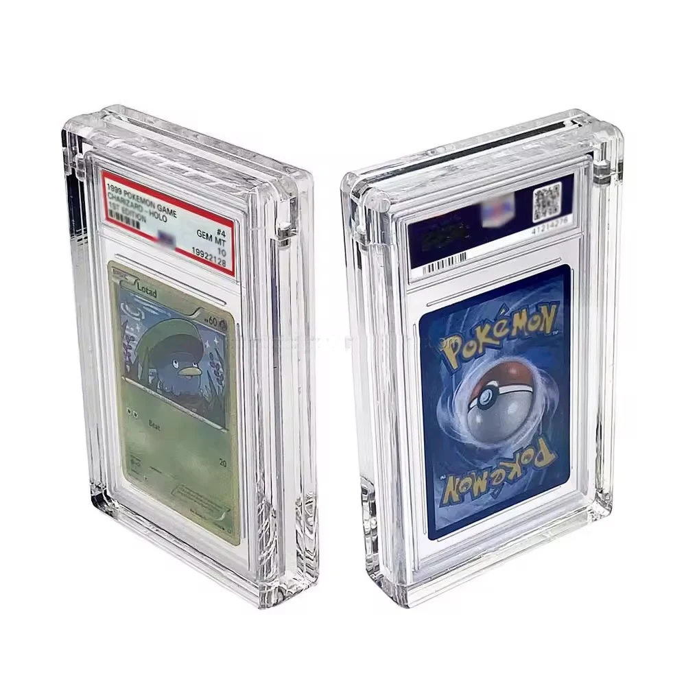 Acrylic Graded Card Slab Case 35pt 55pt Sports Trading Card Case Stand Holder For APS Graded Card