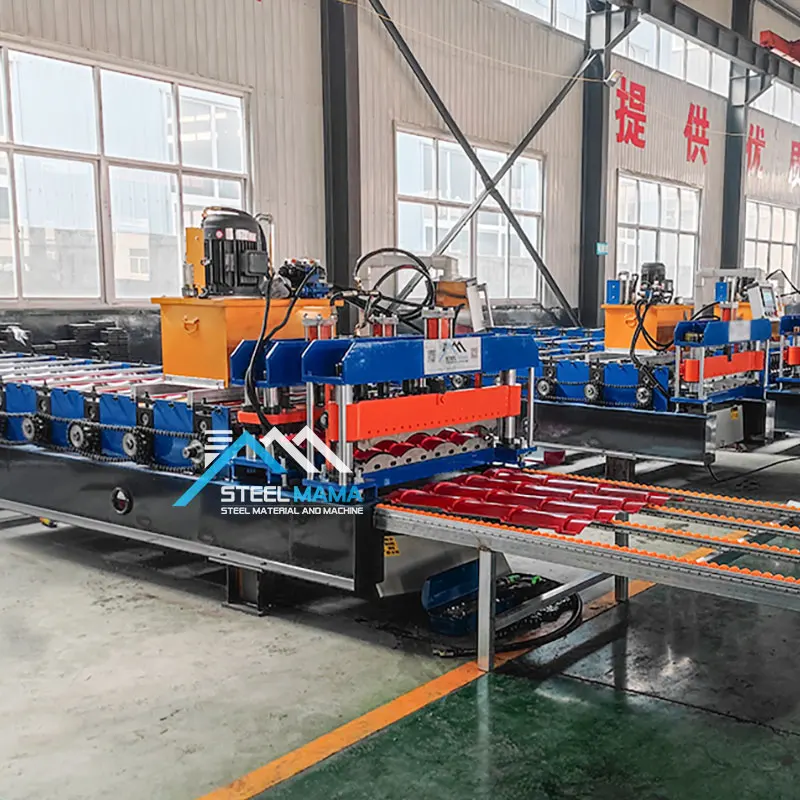 Factory Supply 868 Glazed Roman Tile Steel Roof Panel Cold Roll Forming Machine With Servo Motor